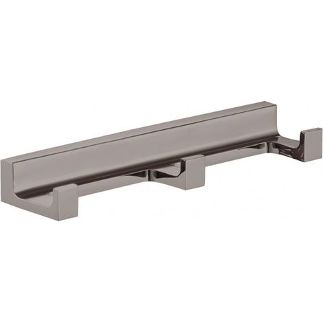Patère triple NIL en laiton métal gris métal poli 16x4,2x2,1 cm (1/2)