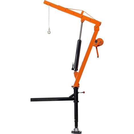 Mophorn Grue de levage pour pick-up 227 kg, montée sur attelage, équipée d'un treuil manuel et d'un cric hydraulique, avec flèche télescopique pivotante à 360°, design pliable (1/5)
