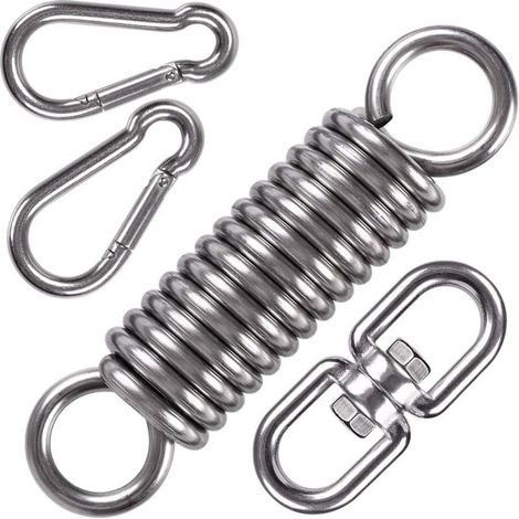 [NEVER USED] Punching Bag Hooks Stainless Steel, Hammock Swing Spring Hanging Kit, Swivel Hanging Hooks with 2 Spring Carabiners for Hanging Chair, Swings, Heavy Bag (1/4)
