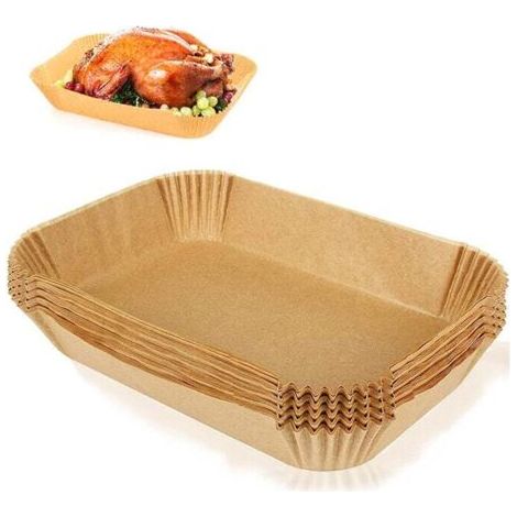 Papier de cuisson pour friteuses à air Ninja, 100 feuilles, blocs de papier rectangulaires de 20,5 x 14 cm, adaptés aux friteuses à air double zone et double couche Ninja Foodi et autres accessoires p (1/4)