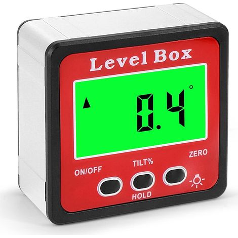Inclinometre, Jauge D'angle Numérique, Niveau électronique Numérique Et Jauge D'angle Avec Base Magnétique Et Rétroéclairage Lcd, Calcul Pour Menuiserie, Construction, Maçonnerie, Automobile (1/5)