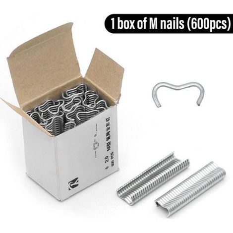 Pince à anneau de porc pour Cage d'animaux,outil et 600 Clips M,agrafes,Cage à mailles de poulet,clture en fil- 600pcs M Nails