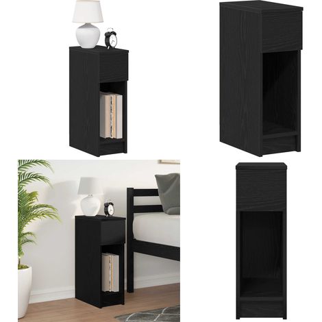 Nachttisch mit Schublade Schwarz Eichen-Optik 20x36x60 cm - Schubladen - Holz (1/5)