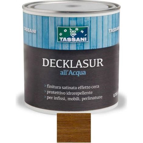 VERNICE PROTETTIVA DECKLASUR CERATA ALL'ACQUA PER LEGNO LT.0,75 TASSANI Noce (1/2)
