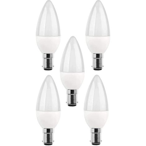 Ampoule LED B15 5W Lot de 5 Culot Baïonnette Blanc Chaud 3000K Équivalent 25W 270lm (1/5)