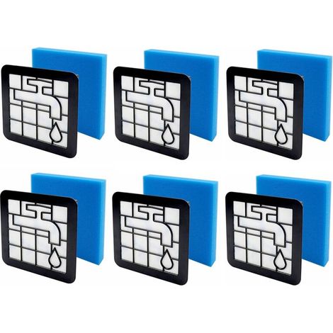 Lot de 6 filtres pour aspirateurs compacts FC8010/01, FC9331/09 et FC9332/09, incluant le moteur à mousse du FC8010. - AquaForge (1/5)