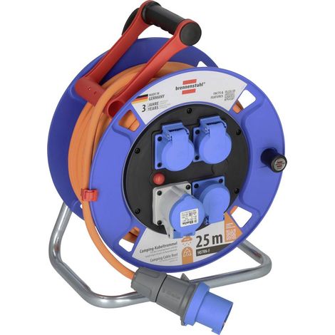 Brennenstuhl Garant Avvolgicavo da campeggio CEE IP44 (CEE con cavo da 25 m, H07RN-F 3G2.5, arancione, avvolgicavo per uso permanente esterno IP44, Made in Germany) (1/5)