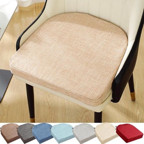 Coussin de chaise de salle à manger antidérapant - grande taille 45x45 cm - avec nœud décoratif - doux et épais - coussin d'assise confortable (1/5)