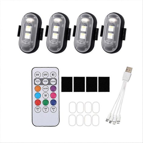 Luces estroboscópicas LED RGB para aeronaves y motocicletas ( (1/2)