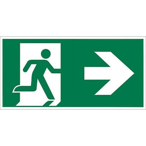 Flèche adhésive pour éclairage de secours (200 x 75 mm)