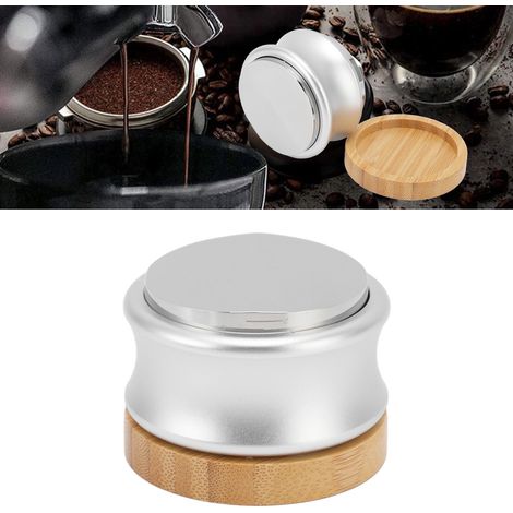 Kaffeespender aus silberfarbenem Edelstahl mit verstellbarem Tamper, 51 mm. (1/5)