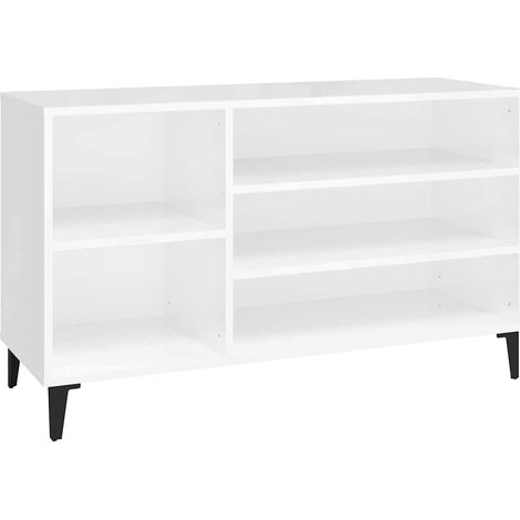 Maison Exclusive - Scarpiera Bianco Lucido 102x36x60 cm in Legno Multistrato (1/5)