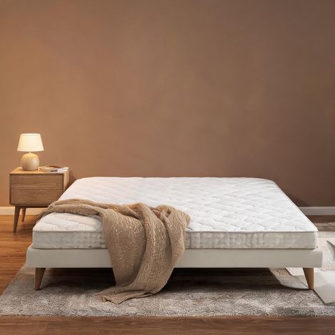 Matelas coloris blanc gris en foam 200 x 180 x 7 cm (1/5)