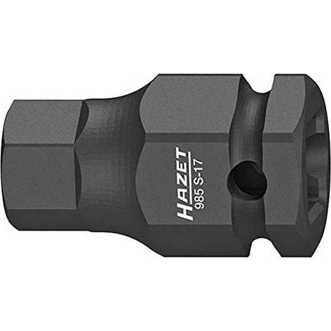 Inserto chiave a bussola per giraviti per avvitatore ad impulso 985S-17 Attacco quadro, cavo, 1/2 di pollice (12,5 mm), Attacco esagonale esterno 24 mm Profilo esagonale interno AC 17 mm