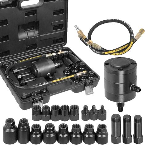 Ensemble d'outils de tirage d'injecteurs diesel pneumatiques, Acier robuste, Design compact, 19 adaptateurs polyvalents, Pression de fonctionnement de 5 à 8 bars, Large gamme de compatibilité (1/5)