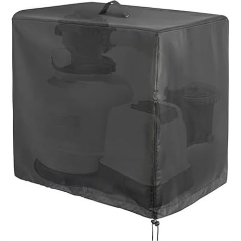 Housse de filtre de piscine en tissu Oxford 420D - Housse de filtre à sable pour piscine - Étanche et résistante aux UV - Avec sangles réglables pour équipement d'extérieur - 55 x 50 x 62 (1/5)