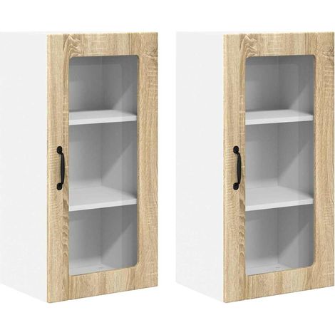 Meuble mural de cuisine，Armoire de cuisine 2 pcs Chêne Sonoma 40 x 31 x 80 cm CFW50108 (1/5)