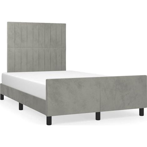 Maison Exclusive - Giroletto senza Materasso Grigio Chiaro 120x200 cm Velluto (1/5)