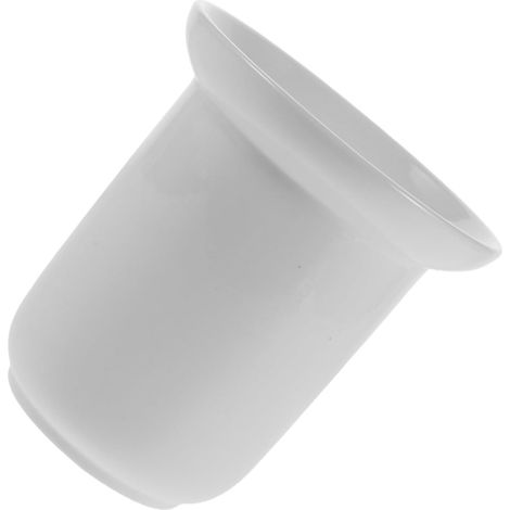 Porte-Brosse de Toilette en Porcelaine Blanche, Support d'angle pour Brosse de Toilette, Céramique Résistante pour Salle de Bain Moderne, Rangement Compact (1/5)