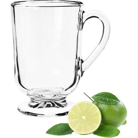 Taza de cristal con asa para café o té, 300 ml (1/3)