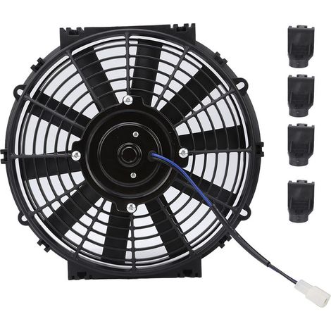 Radiateur de ventilateur de refroidissement électrique mince de 10 pouces 24V 80W 2100RPM 10 lames droites universelles pour voiture