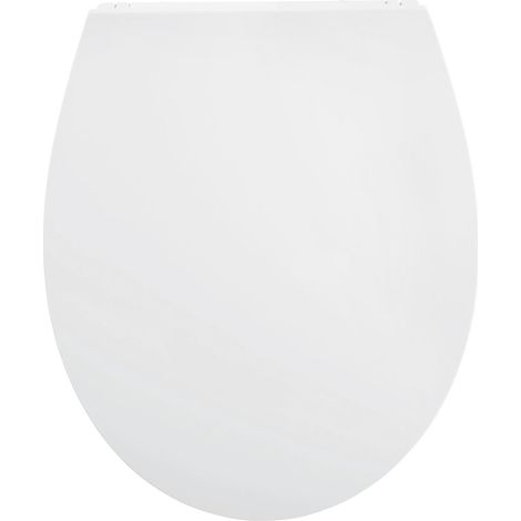 Abattant Everest blanc en thermodur, forme U, avec fermeture ralentie, déclipsable, fixation par le dessus, charnières en inox, Wirquin 20724946, blanc