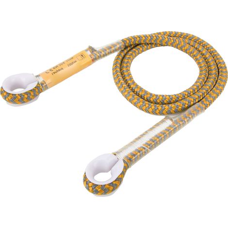 Longe professionnelle d'escalade avec boucle de sécurité œil-à-œil pour corde de rappel 100 cm (Jaune 100 cm) (1/5)