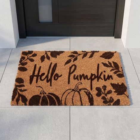 Hello Pumpkin Autumn Coir Doormat (1/2)