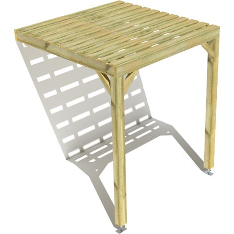 Pergola bois • 2m x 2m • adossée • sens profondeur • platelage bois • livraison comprise
