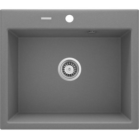 Lavello cucina in granito con 1 vasca 60x52 cm grigio metallizzato - Nexyo