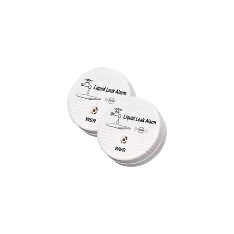 Capteur D'alarme De Fuite d'eau, Alerte De Fuite À Piles, Détecteur d'eau 90dB pour sous-Sols, Salles De Bains, Buanderies, Cuisines, Garages Et Zones De Bureau (Expédié sans Batterie, Lot De 2) (1/5)