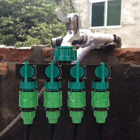 Raccord robinet répartiteur 4 voies DN20/DN25 FNPT, avec raccord rapide 1/4 pouce, pour irrigation polyvalente (1/5)