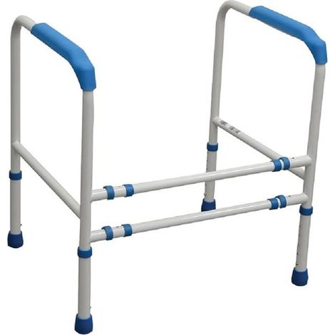 Herdegen 570806, Soporte para Inodoro con 4 Pasamanos de Seguridad y Altura Ajustable para Movilidad Reducida, Plata (1/5)