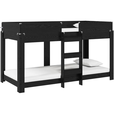 Maison Exclusive - Etagenbett für Kinder Schwarz Eichen-Optik 80