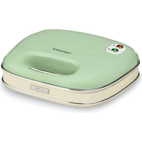 Ariete Linea Vintage 1963 Sandwich Maker Vintage, Piastra elettrica per toast, Sandwich e panini, 750W, Piastre fisse grill, Rivestimento antiaderente, Posizione e riponimento verticale, Verde