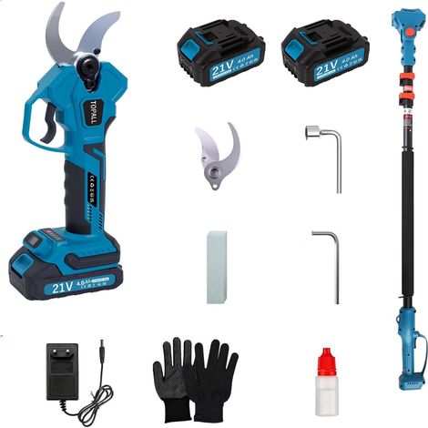 Secateur Electrique Sans Fil, 4MM Sécateur Électrique a Batterie 2  4000mAH  LED Écran  800W Moteur Sans Balais  Hauteur de Travail Jusqu’à 5M (Base 1.7M) pour Jardin/Arbres/Fleurs (1/5)