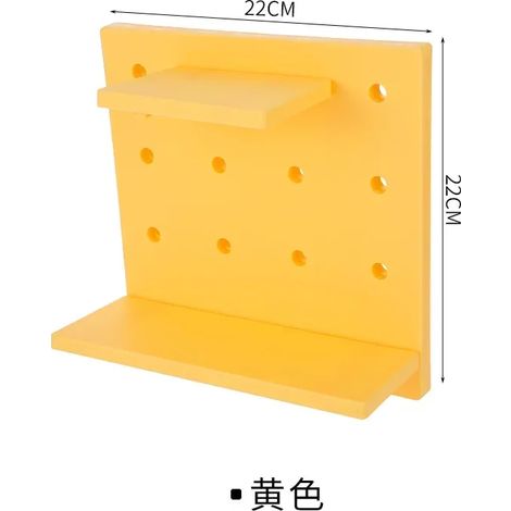 (jaune) Présentoir mural sans perçage, organisateur de rangement pour assiettes, salon, cuisine, chambre, décoration murale, étagère murale (1/5)