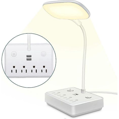 Protecteur de surtension avec prise US, 4 prises et 2 ports USB, voyant LED (1/4)