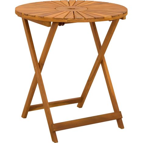Mesa de jardín plegable Natural Ø70 x 75 cm vidaXL