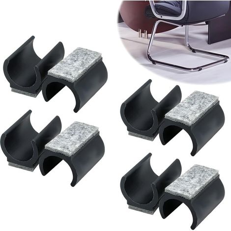 Patins en feutre pour chaise à bascule (8 pièces, 18-19 mm, noir)