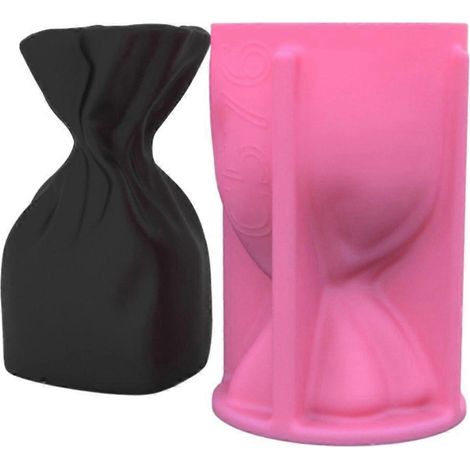 Moule en silicone en forme de sac en papier pour porte-stylo/pot de fleurs en résine époxy et plâtre, fait main (1/4)