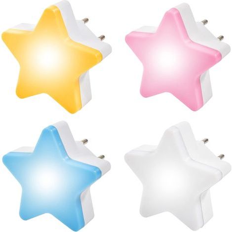 LED Night Light for Kids, 4 Pack Night Light with Auto Light Sensor, Plug and Play Night Light for Bedroom, Hallway, Stairs, Garage, Decorative Gift (Pentagram) (1/5)
