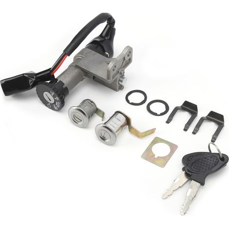 Ensemble interrupteur d'allumage en acier inoxydable pour scooter électrique chinois GY6 50-150cc 4 temps (1/5)