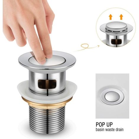 Trade Shop - Mezclador De Cuenca De Desagüe Universal Click Pilette Pilette Cap Aparece -