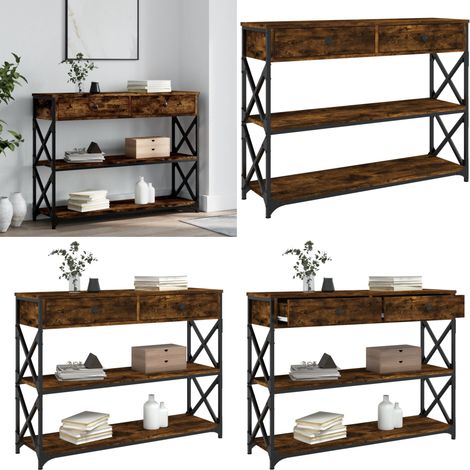 Konsolentisch Räuchereiche 100x28x75 cm Holzwerkstoff - Konsolentisch - Flurtisch - Sideboard - Wohnzimmerstil - Industriel Stil - Home & Living (1/5)