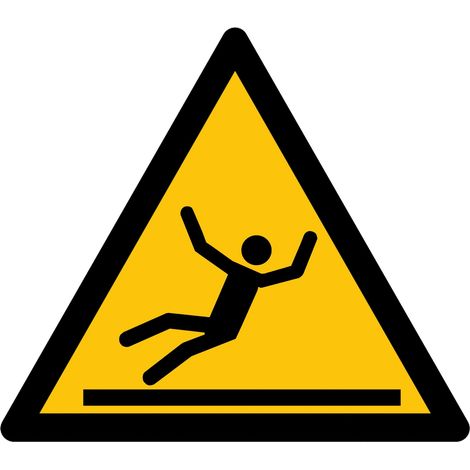 Autocollant d'avertissement de danger pour le sol, avec pictogramme : Danger surface glissante, Auto-adhésif ( Prix pour 1 )