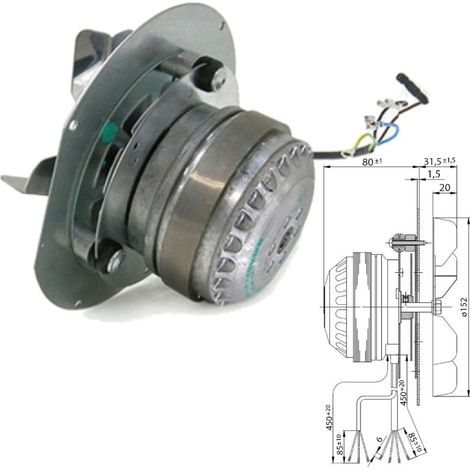 ESTRATTORE Fumi EBM R2E150-AN91 150mm Stufa a Pellet Palazzetti Edilkamin Anselm