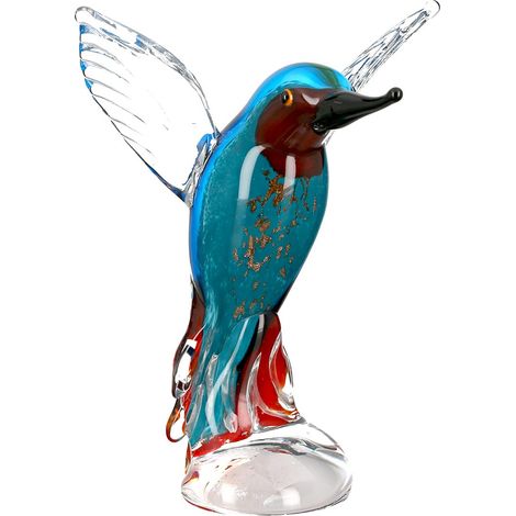 Figurine Sculpture en Verre Père pêcheur Oiseau Verre Multicolore Hauteur 22 cm (1/5)
