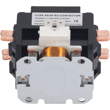Contactor de repuesto de 40 A y 2 polos para aire acondicionado con contacto de aleación de plata para dispositivos de control de distribución eléctrica de 240 V. (1/5)