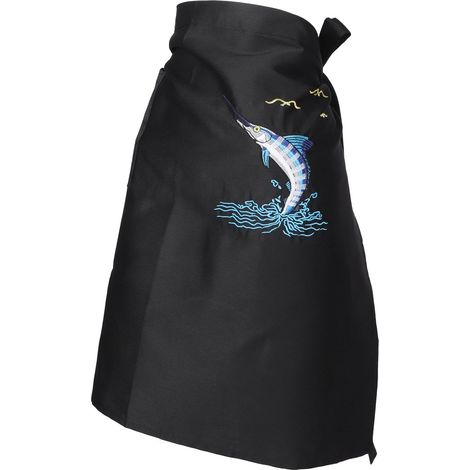 Grembiule da chef riutilizzabile ricamato in tessuto nero. (1/5)